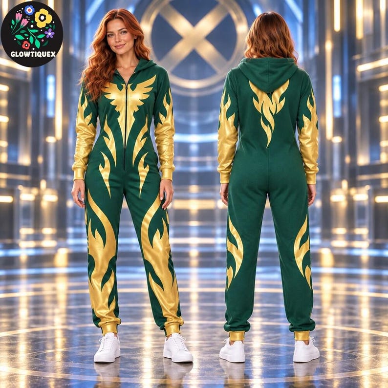 X-Men Jumpsuit Costume, Wolverine Cyclops Rogue Jean Grey Beast Onesie, Superhero Team Halloween Cosplay, Comic Movie Party Outfit image 4