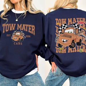 Cars Pixar Characters Groups 2 Sided Shirt | Tow Mater Shirt | Radiator Springs Disneyland Shirt | Family Vacation Shirt Bild 2