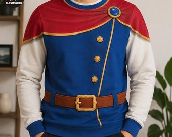 The Snow White Prince Costume Sweater, Prince Florian Cosplay Costume Tee, Snow White Character Shirt, Disneylanf Halloween Cosplay T-Shirt
