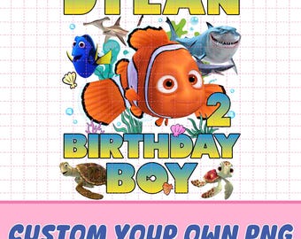 Personalized Finding Nemo Birthday Boy PNG,  Finding Nemo Birthday Png, Nemo Dory Png, Disneyland Family Birthday Trip, Digital Download