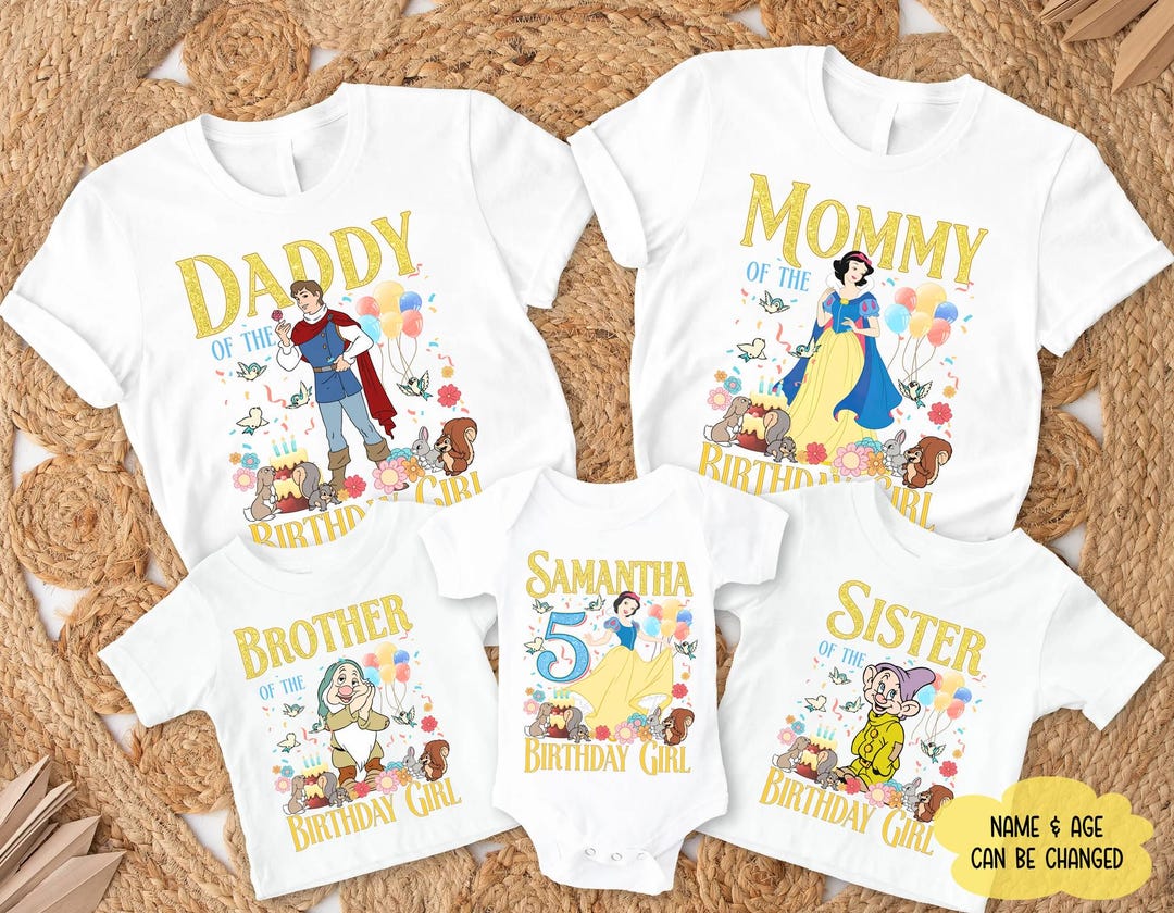 Personalized Snow White & Seven Dwarfs Birthday Shirts, Disneyland ...