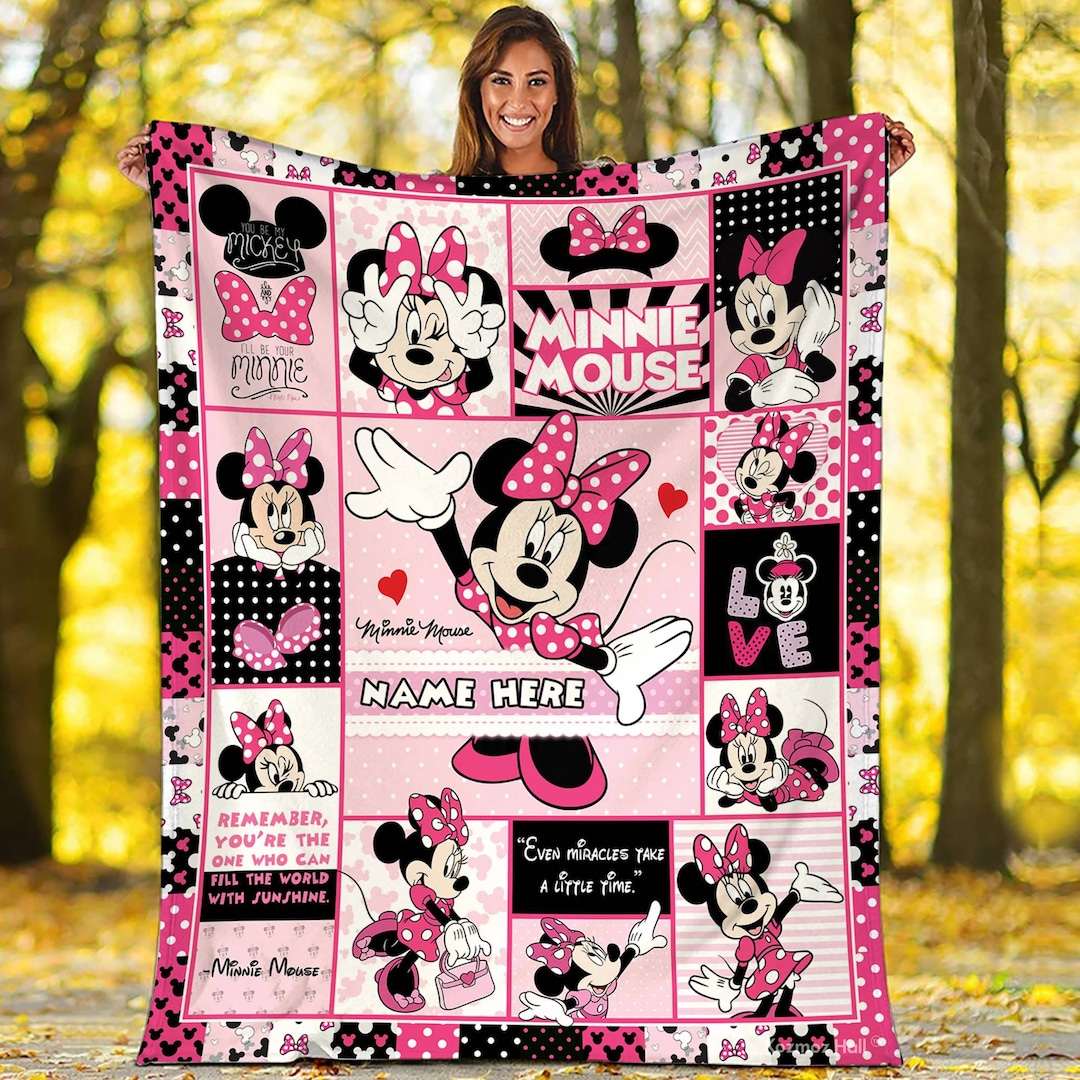 Personalized Minnie Mouse Blanket Minnie Mouse Fleece Blanket Miceky