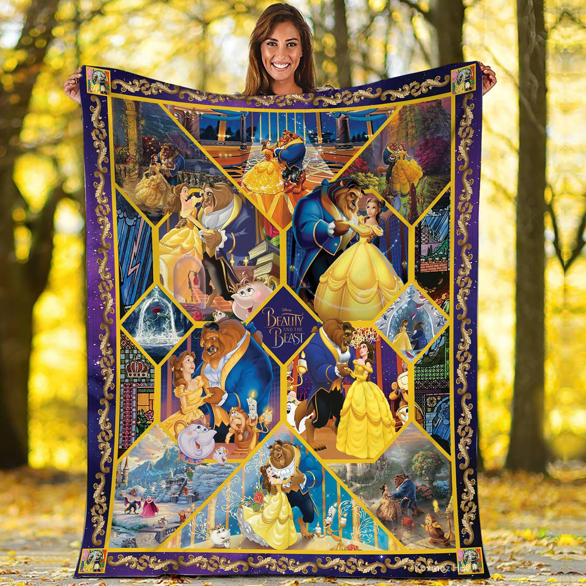 Beauty and the beast blanket disney store sale