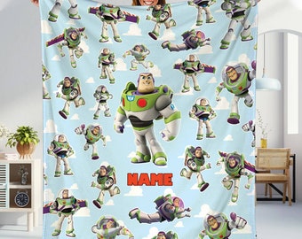 Personalized Toy Story Buzz Lightyear Fleece Blanket | Toy Story Land Blanket | Toy Story Magic Kingdom Blanket for Bed Couch Sofa