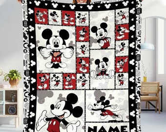 Personalized Mickey Mouse Blanket Mickey Blanket Mickey Mouse Birthday Gifts Disneyland Mickey Minnie Christmas Gift For Kids