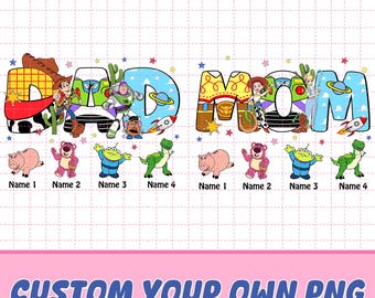 Personalized Toy Story Dad Mom PNG, Toy Story Fathers Day Png, Family Toy Story Matching Png, Fathers Day Gift, Digital Download