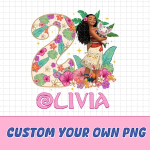 Moana Geburtstag PNG, Prinzessin Geburtstagsreise, Personalisieren Sie Familie Passende Moana Geburtstag, Moana Thema Geburtstag T-Shirt, digitaler Download