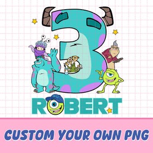 Personalized Monster INC Birthday Boy Png, Monster Family Birthday Party, Custom Monster Birthday Boy Png, Mike And Sully, Digital Download