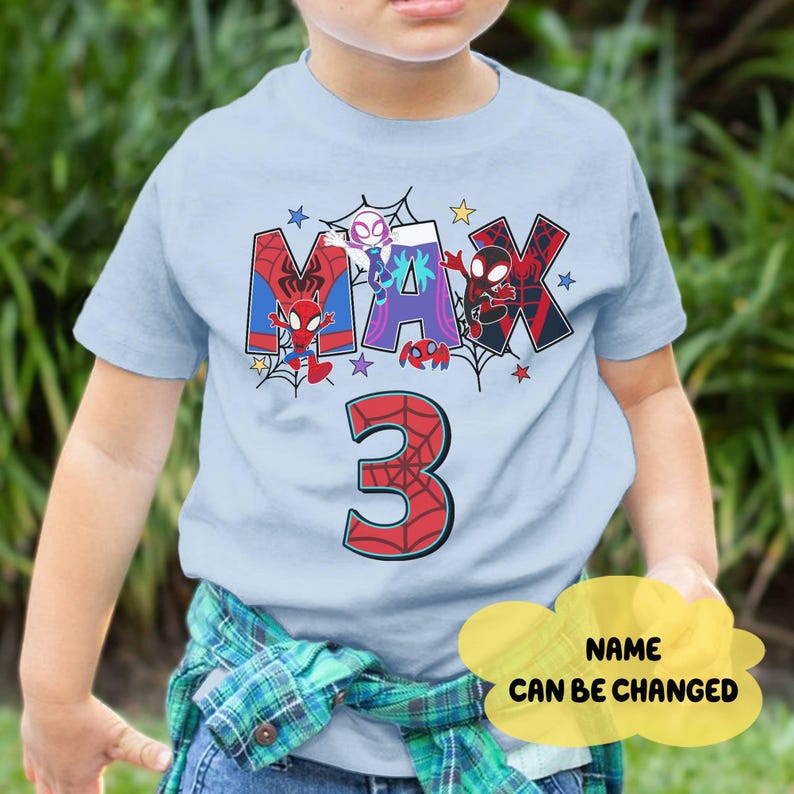 Personalized Spider-Man and His Amazing Friends Shirt Spider Man Birthday Shirt Superhero Family Birthday Shirt image 1
