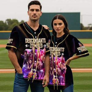 Descendants Zombies World Tour Baseball Shirt,DisneyChannel The Rise Of Red Characters Baseball Jersey,Descendants Summer Music Festival