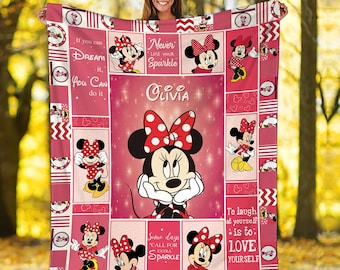 Minnie Mouse Fleece Blanket Mickey Minnie Mouse Blanket Mickey And Friends Magic Kingdom Fleece Blanket Bedding Decor