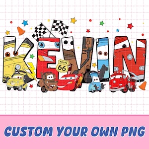 Personalized Disneyland Cars Movie Characters PNG, Disneyland Family Matching Png, Custom Name Lightning Mcqueen Png, Custom Cars Land Png