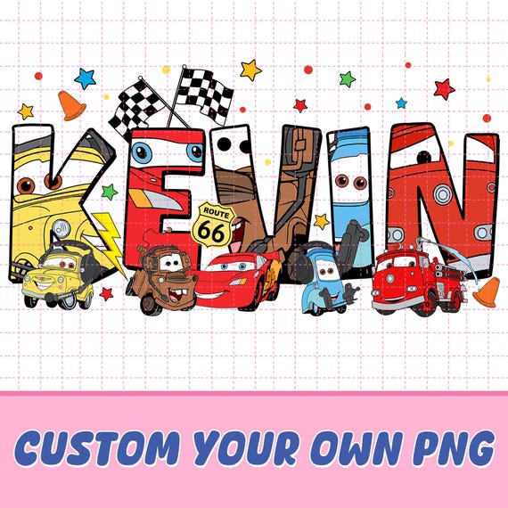 Personalized Disneyland Cars Movie Characters PNG, Disneyland Family Matching Png, Custom Name Lightning Mcqueen Png, Custom Cars Land Png
