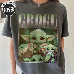 Camiseta cómoda Grogu de StarWars, camiseta Grogu, camiseta Grogu de StarWars, camiseta Grogu de StarWars The Mandalorian, camiseta con globo de Mickey Baby Yoda imagen 1