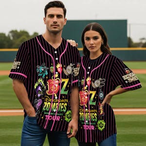 DisneyChannel The Rise Of Red Characters Baseball Shirt, Descendants Zombies World Tour Baseball Jersey,Descendants Music Concert Festival