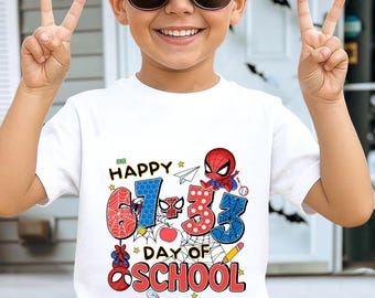 Happy 100th Day Of School Shirt, Funny 67 Meme School Cartoon Shirt, Spider 100 Days Of School Tee, Superhero 100 Days Shirt, Gifts For Boys