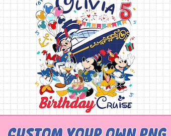 Personlig Musse Pigg och vänner födelsedagskryssning PNG | Disneyland familjefödelsedagsresa 2024 Png, födelsedagsflickaresa, digital nedladdning