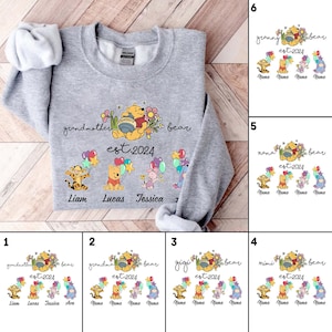 Retro Grandma Bear Shirt Pooh Mother&#39;s Day Shirt | Winnie The Pooh Grandma Day, Custom Grandma To Bee Shirt, Family Matching Shirt