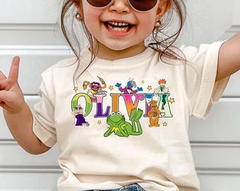 Camiseta personalizada de Los Muppets, camiseta de Kermit Piggy, Gonzo y Fozzie, camiseta a juego para viajes familiares, regalo de cumpleaños