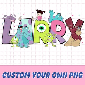 Custom Name Monster Inc PNG, Personalized Disneyland Monster Inc Birthday, Disneyland Family Matching Trip, Birthday Party, Digital Download