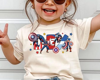 Captain America Personalized Name Shirt, Superhero Custom Name Captain Shirt, Captain America Tee, Captain Superhero, Superhero Comfort Tee