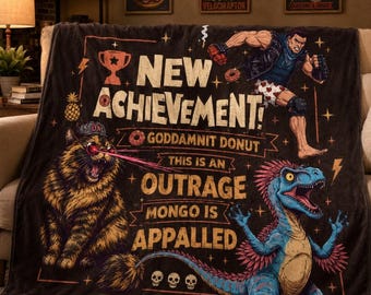 Esta es una manta de Carl de Outrage Dungeon Crawler, manta polar de Princess Donut y Mongo, nuevo logro, manta literaria para cama, sofá o sillón.