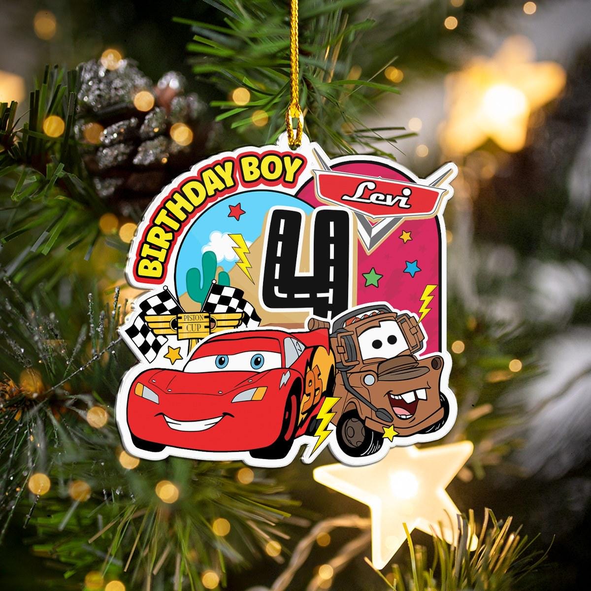 Discover Custom Name Dino Ranch Acrylic Ornament for Birthday and Christmas Tree Decor