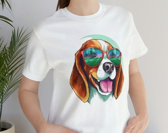 Shades of Paws: Beagle Sonnenbrille Portrait T-Shirt