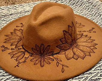 Felt Hat with burnt design