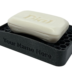 Personalized Soap Dish - 3D Printed | Honeycomb Bar Soap | Personalized Bathroom Soap Tray | Housewarming Gift | New Home Present | Bar Soap