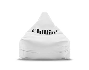 White Chillin' Polyester Bean Bag Chair Cover 27'' x 30'' x 25''