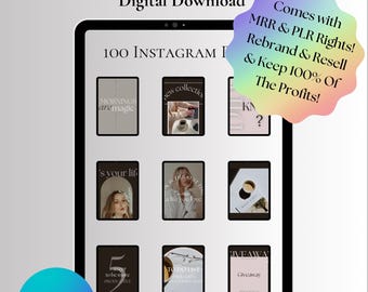 100 Instagram-inlägg, DFY. med MRR PLR, innehållsplanering.