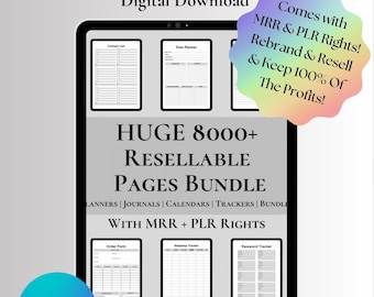 ENORMT paket med över 8000 återförsäljbara sidor och MRR/PLR! Masteråterförsäljningsrättigheter, etikett för privata rättigheter, klart för dig, enormt masterpaket med digitala produkter