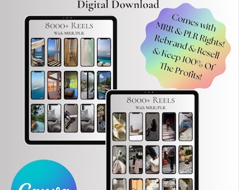 8000+ Faceless Reels-paket med MRR PLR, Reel Videos, Instagram-rullar, Estetiska rullar, Digital Marketing Master Resale Rights