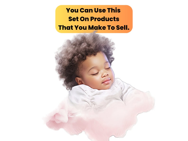 Afro bébé en rose aquarelle Clipart, afro-américain, Black Art, magie fille noire, genre révèlent png, conception graphique, téléchargement numérique, image 4