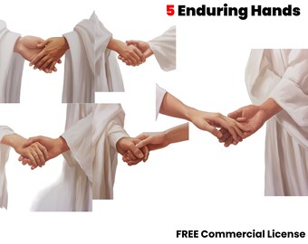 Enduring Hands, simple clipart, holding hands, Watercolor, PNG, Jesus, robe, white robe, digital download, digital art, sublimation designs