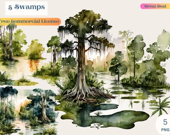 Sunset Swamp, Lousiana Swamp, Swamp, Swamp Art, Digital, Lake, Lake house, Spring, Louisiana, Watercolor Gift Ideas, PNG, Digital Download