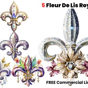Royal New Orleans Fleur De Lis J Png, Fleur Png, Elegant art, Louisiana Clipart, New Orleans clipart, NOLA PNG, n.o. clipart, digital png