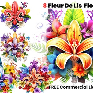 Fleur De Lis Flower E Png, Fleur Png, elegante kunst, Louisiana Clipart, Fleur De Lis Png, New Orleans clipart, NOLA PNG, aquarel clipart