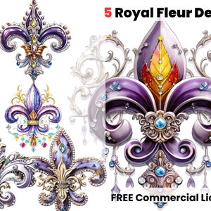 Royal New Orleans Fleur De Lis H Png, Fleur Png, Elegant art, Louisiana Clipart, New Orleans clipart, NOLA PNG, n.o. clipart, digital png
