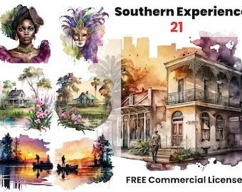 Southern Louisiana Experience, New Orleans Clipart, MadiGras PNG, Frenchquarter, Fishing, Sunset, Swamp,Southern Homes, Crawfish, Gumbo