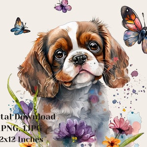 Puppy Png, dog shirt, dog art, dog clipart, Watercolor dog clipart,Cute dog graphic design, Digital dog portrait, Pet-themed clip art, png