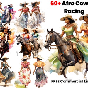 Black Country Cowgirl, Afro art, African American , Western cowgirl, digital download, sublimation designs, graphic design, watercolor png