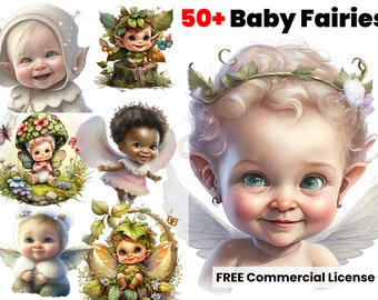 Baby Fairy Bundle, Baby Fairy, Woodland Fairy, Commercial Use, Watercolor, Fairy, Animation,  Illustrations, Digital Design, fairy, png