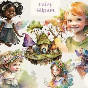 Clip Art, Instant Download, PNG, Commercial Use, Watercolor Art, Fairy, Fairies, Animation, Clip Art, Illustrations, Digital Design, Crafts