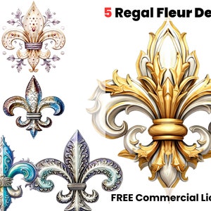 Regal New Orleans Fleur De Lis G Png, Fleur Png, Elegant art, Louisiana Clipart, New Orleans clipart, NOLA PNG, n.o. clipart, digital png