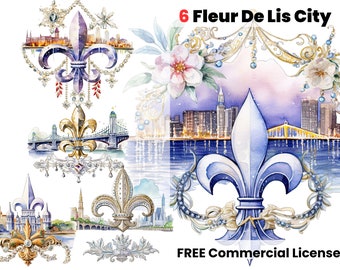 Fleur De Lis City, New Orleans, Fleur Png, Bridge, River, Louisiana Clipart, New Orleans clipart, NOLA PNG, n.o. clipart, River Front png