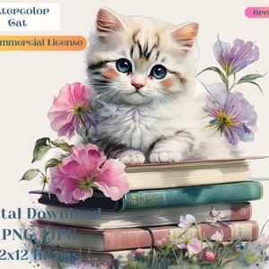 Aquarell Kätzchen Clipart, Katze Png, süße Katze Clip Art, handgemalte Katze Grafik, Katze Porträt Clipart, süße Katze Clipart, Tier Clipart, png