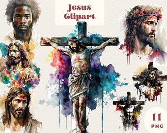 Jesus, Jesus Christ, Cross, Jesus art, Christian, Christian Art, Religious, Clip Art, Watercolor Floral, PNG, Christian sublimation designs