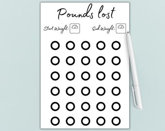 Weight loss tracker, weight loss journal, 30 pound weight loss planner, 30 days tracker, weight loss, weight loss journal, printable tracker